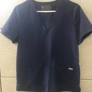 Figs Scrub Top Casma Medium Navy